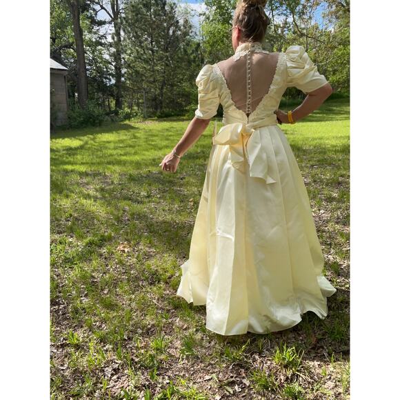 80s Jessica McClintock Wedding Dress Cinderella Cottagecore Victorian Style NWT - Picture 3 of 14